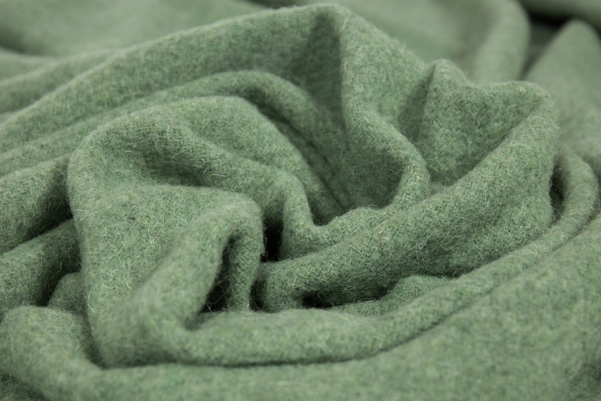 Luxurious Brighton Wool Throw in Cozy Sage - 100% New Zealand Wool