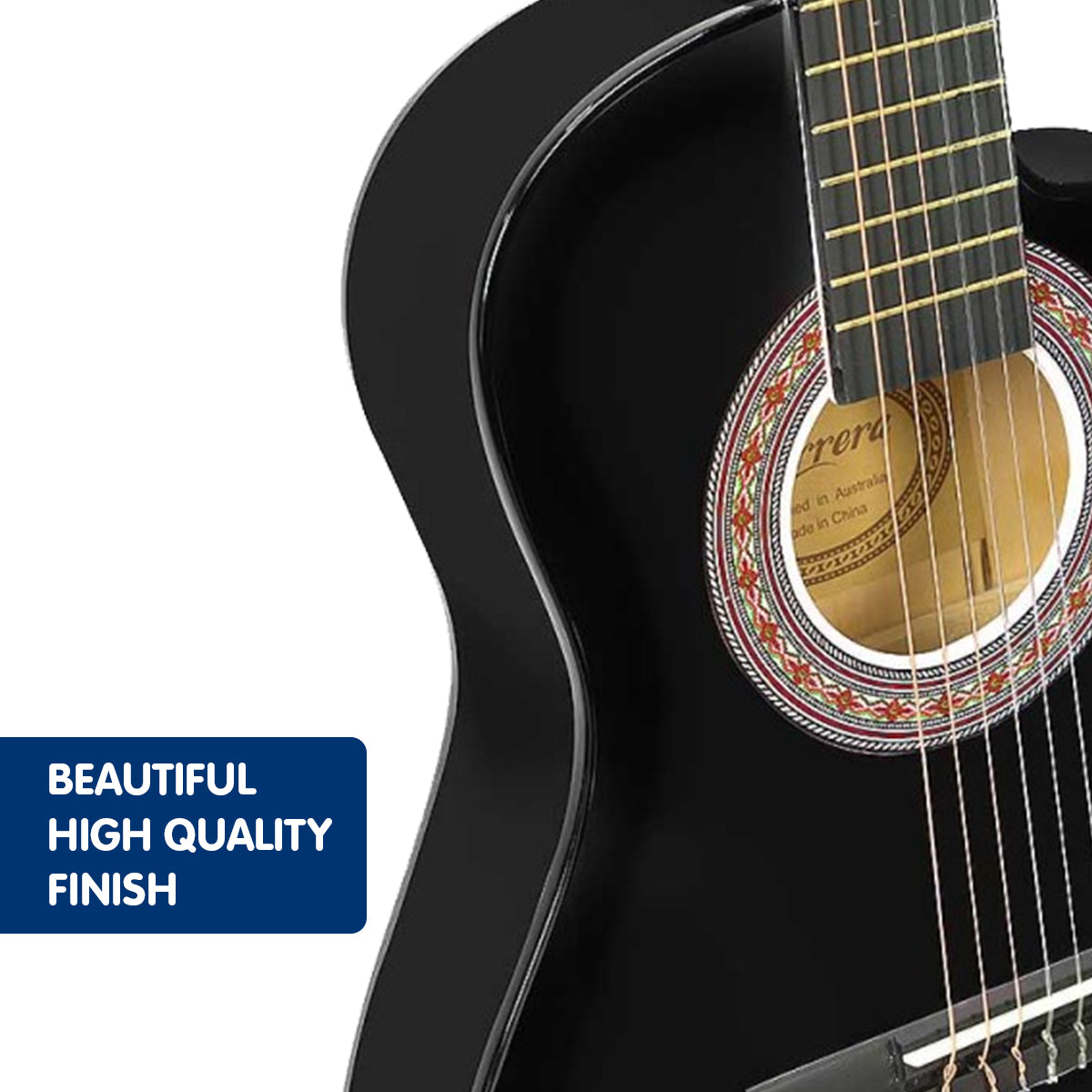 Karrera Kids' Black Acoustic Guitar - Perfect for Learning and Performance