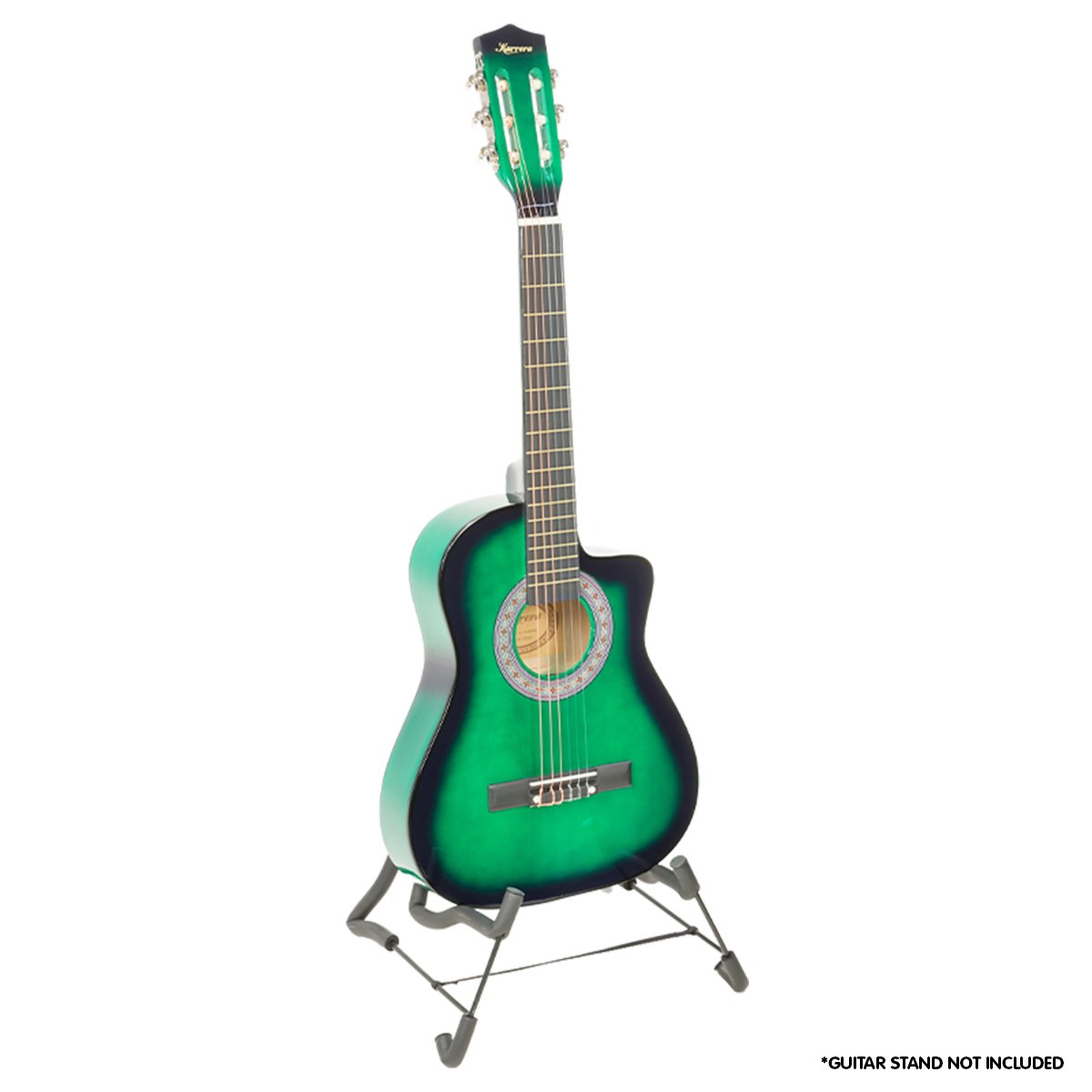 Karrera Green Cutaway Acoustic Guitar for Kids - Perfect for Learning and Performance