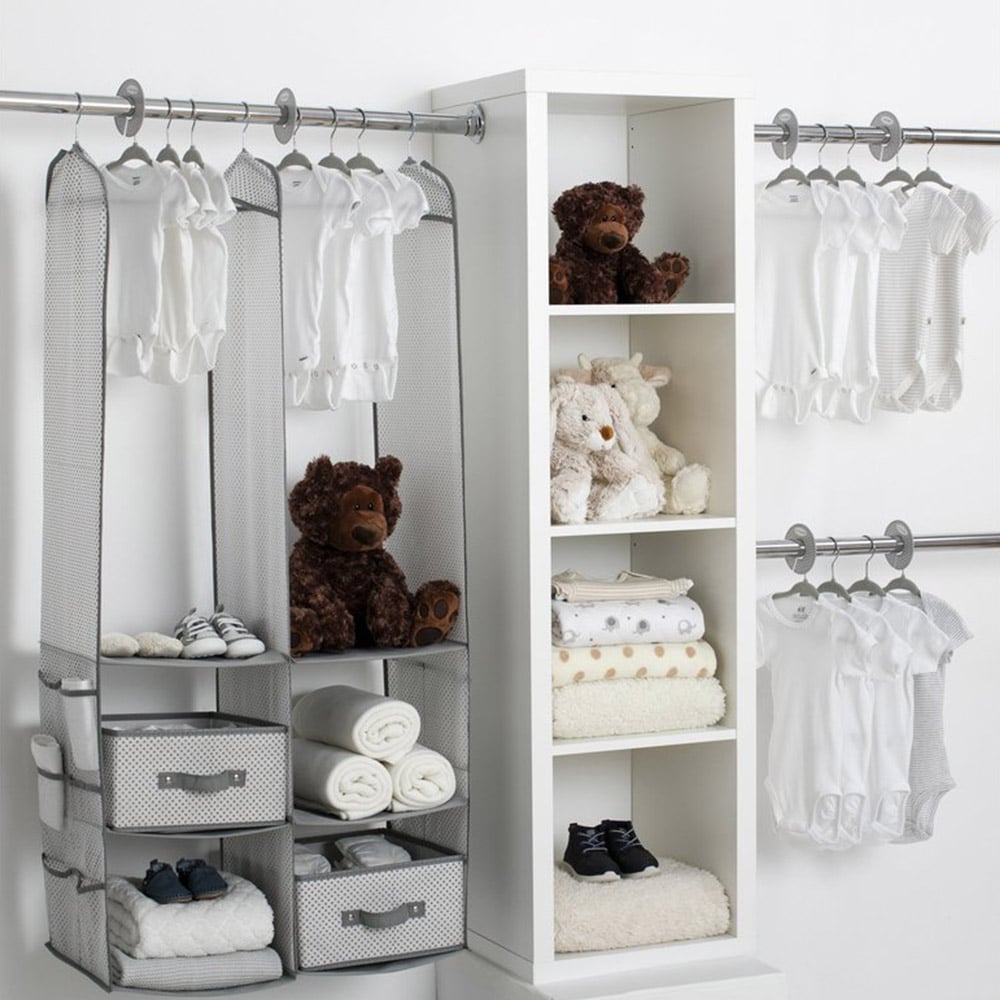 Delta Children 24-Piece Baby Room Organization Set - Cool Grey