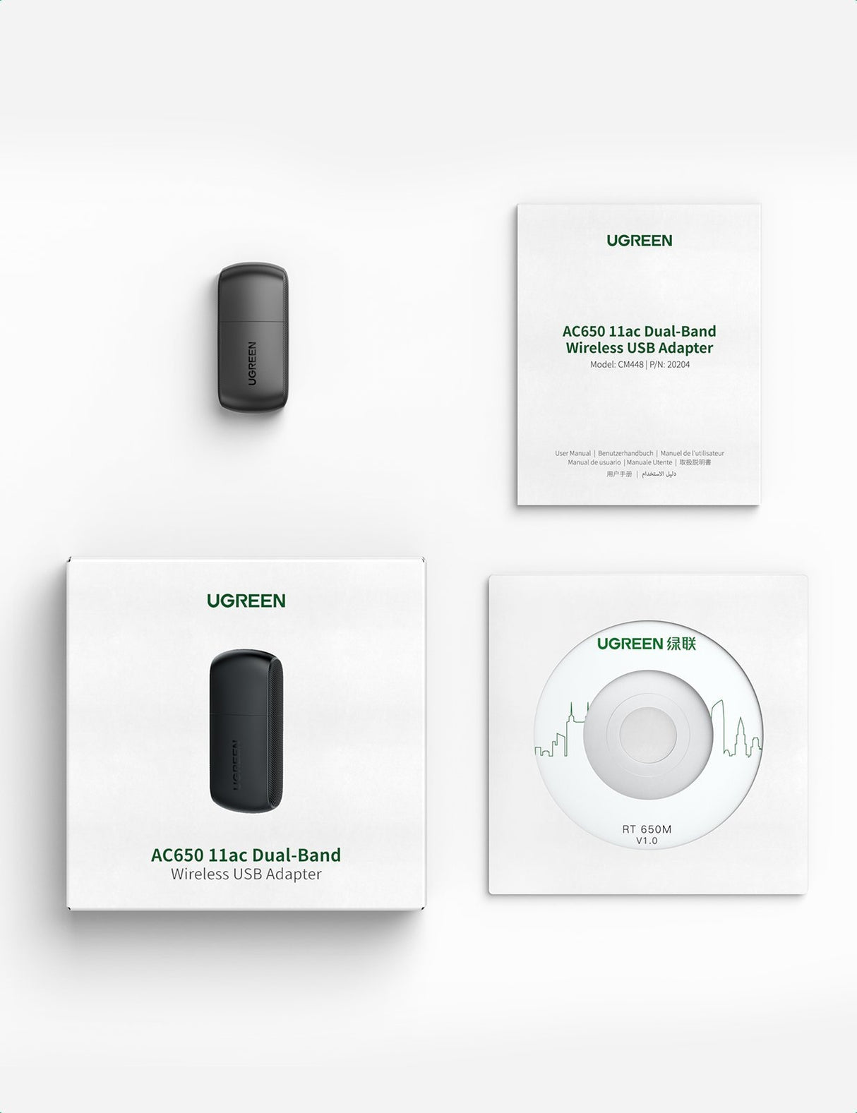 UGREEN AC650 Dual Band USB WiFi Dongle