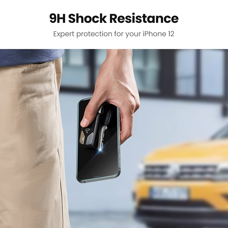 UGREEN 20337 2.5D Full Coverage Tempered Glass Screen Protector for iPhone 12/6.1 - Twin Pack