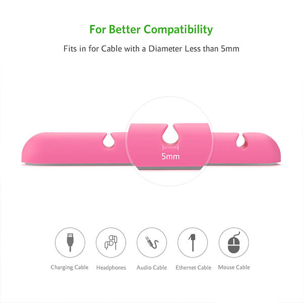 UGREEN Pink Silicone Cable Organizer Clips (2-Pack)