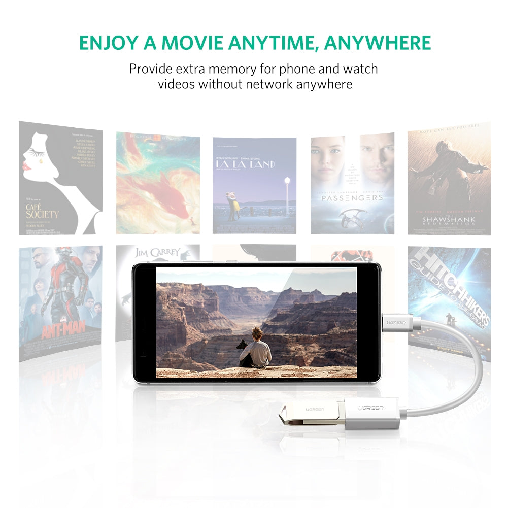 UGREEN USB-C to USB 3.0 OTG Adapter Cable - 15CM White (30702)