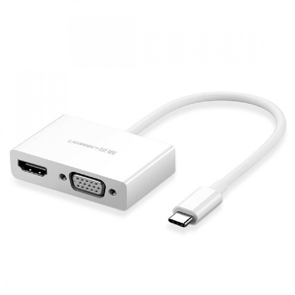 UGREEN Type-C to HDMI and VGA Dual Display Adapter - White