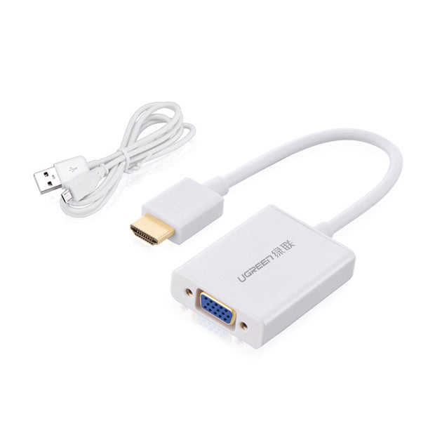UGREEN HDMI to VGA & Audio Converter with Micro USB Power Support (40212)