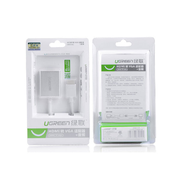 UGREEN HDMI to VGA & Audio Converter with Micro USB Power Support (40212)