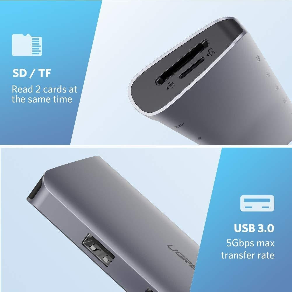 UGREEN 9-in-1 USB-C Hub with HDMI, VGA, Ethernet, USB 3.0, and SD/TF Card Slots