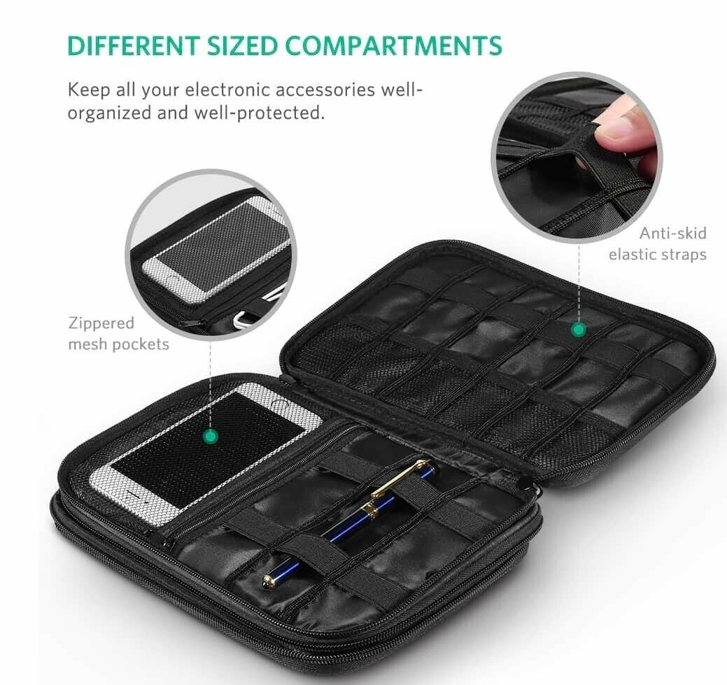 UGREEN 50147 Dual Compartment Travel Organizer for Electronic Accessories