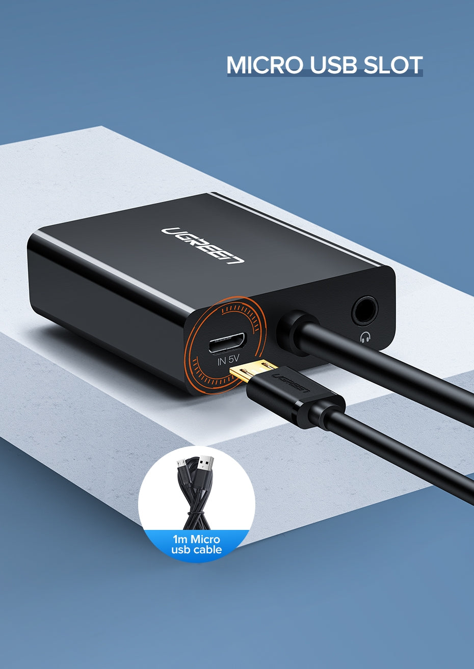 UGREEN Active VGA to HDMI Adapter - Model 60814, Black