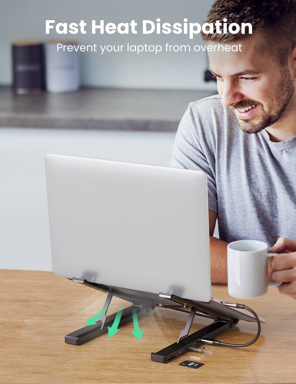 UGREEN Ergonomic 5-in-1 Laptop Stand and Docking Station