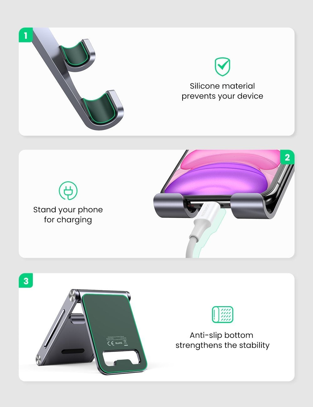 UGREEN 80708 Versatile Aluminum Phone Stand