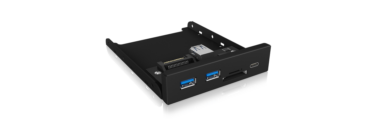 ICY BOX IB-HUB1417-i3 Front Panel USB 3.0 Type-C & Type-A Hub with Dual Card Reader