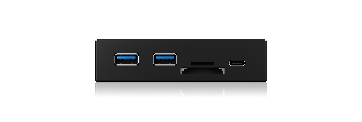 ICY BOX IB-HUB1417-i3 Front Panel USB 3.0 Type-C & Type-A Hub with Dual Card Reader