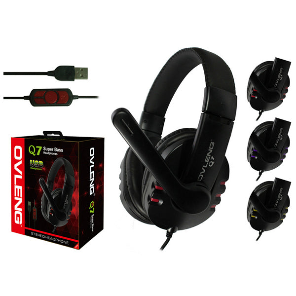 OVLENG Q7 USB Headphones with Microphone & Inline Volume Control