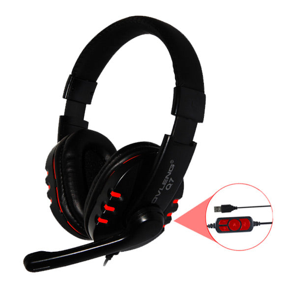 OVLENG Q7 USB Headphones with Microphone & Inline Volume Control