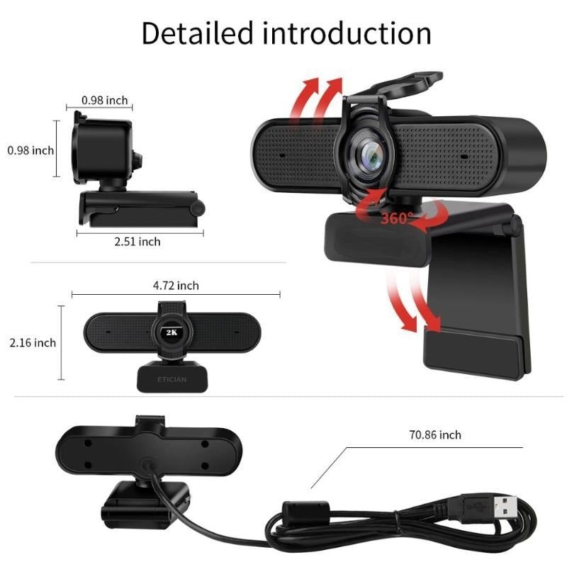 C930 Full HD 1440P Webcam with Built-in Microphone and Wide Angle Lens