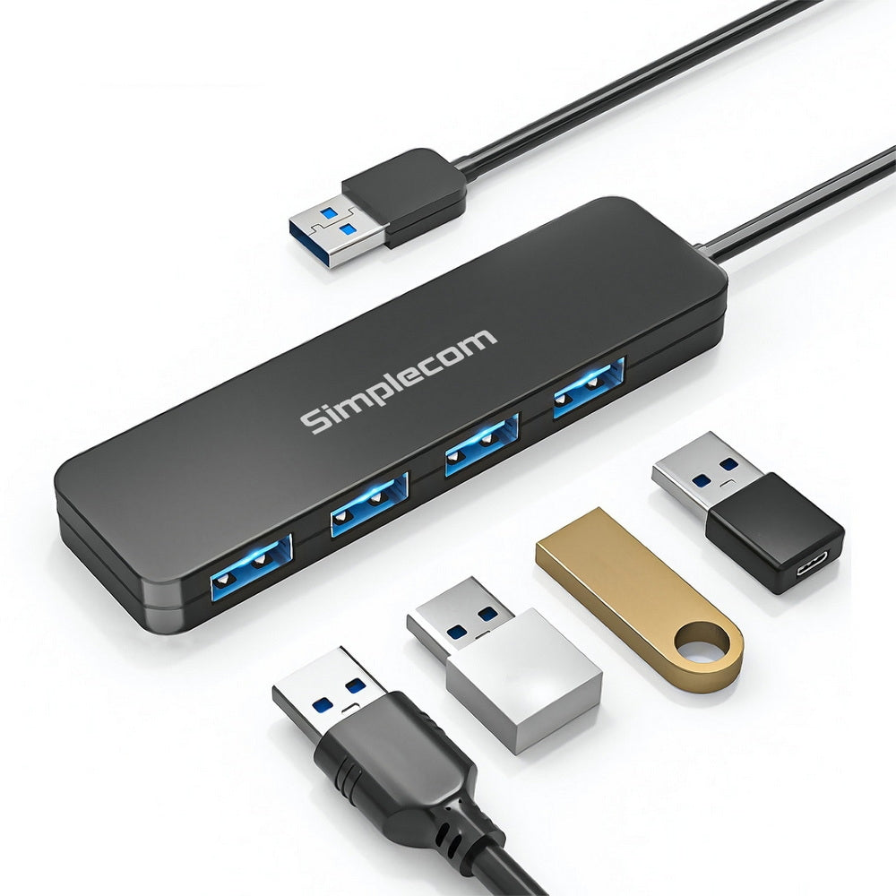 Simplecom CH342 Ultra-Compact 4-Port USB 3.0 Hub for PC and Laptop