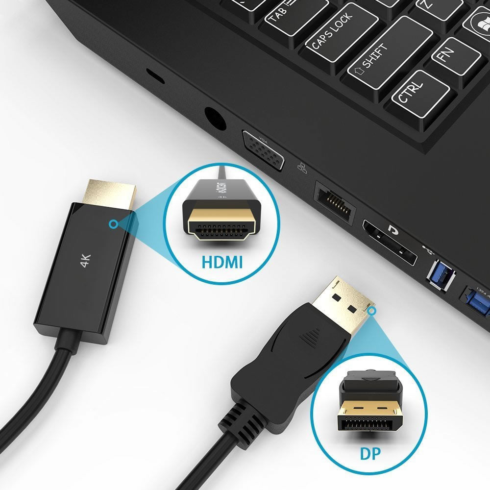 Simplecom DA201 4K DisplayPort to HDMI 1.8M Ultra HD Cable - 2160P High Performance