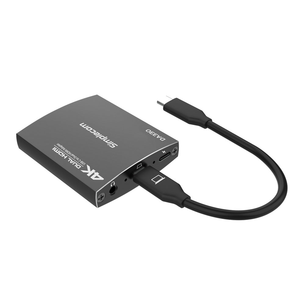 Simplecom DA330 USB-C Dual HDMI MST Adapter with 4K@60Hz Support, Power Delivery & Audio Output