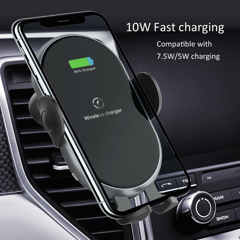 C366: Smart Auto-Clamping Qi Fast Wireless Car Charger with Backlight
