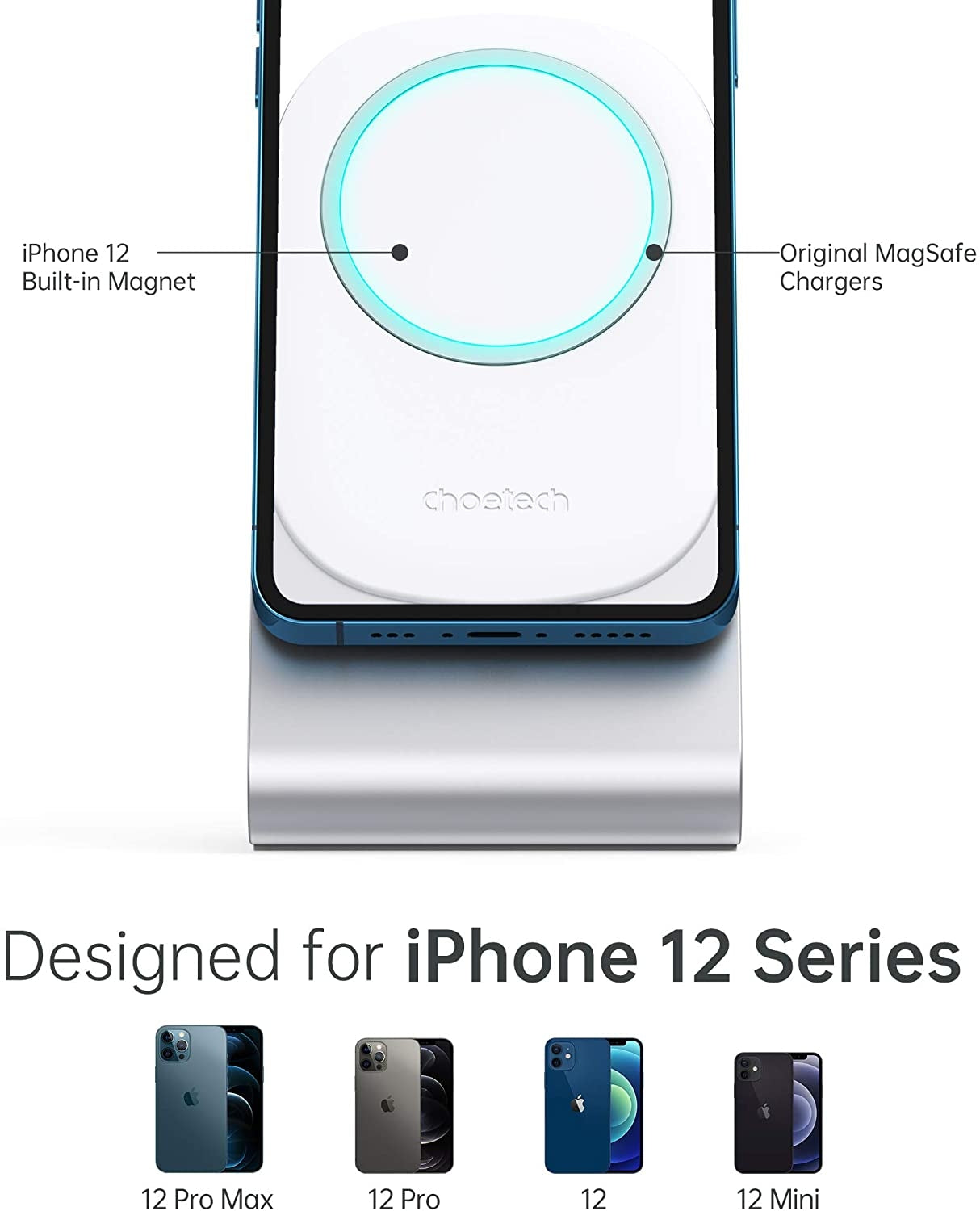 Choetech H046 Aluminum Phone Stand for MagSafe Charger (Stand Only)