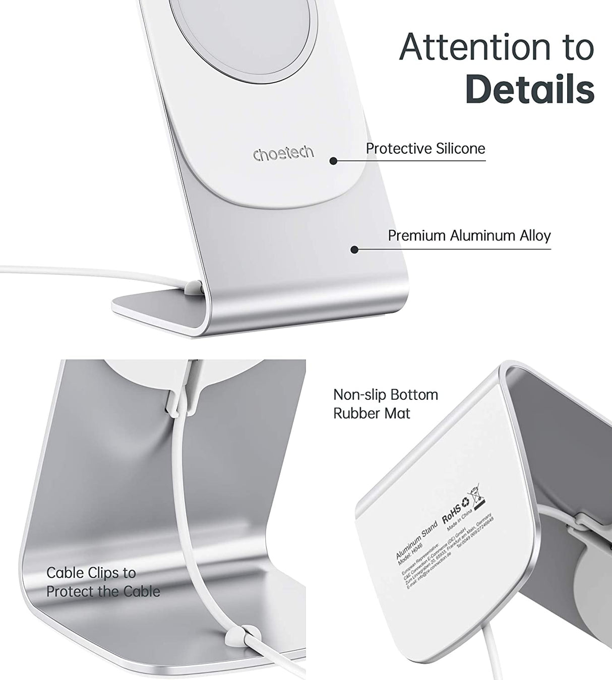 Choetech H046 Aluminum Phone Stand for MagSafe Charger (Stand Only)