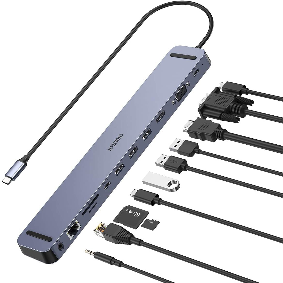 CHOETECH USB-C 11-in-1 Multiport Hub Adapter
