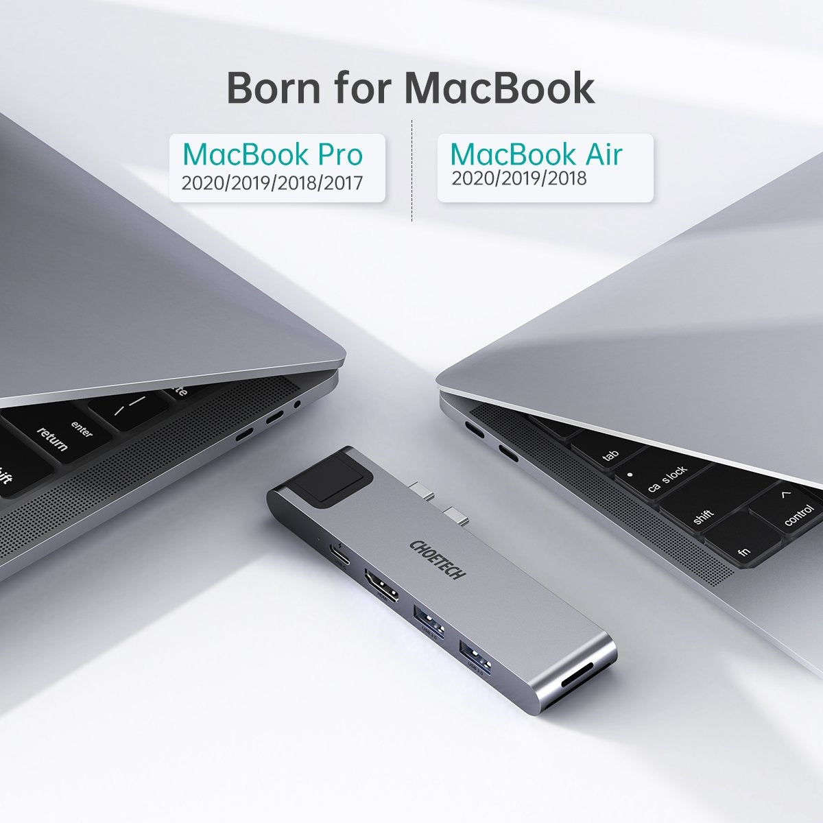 CHOETECH 7-in-2 USB-C Hub for MacBook Pro and Air with 4K HDMI and Thunderbolt 3