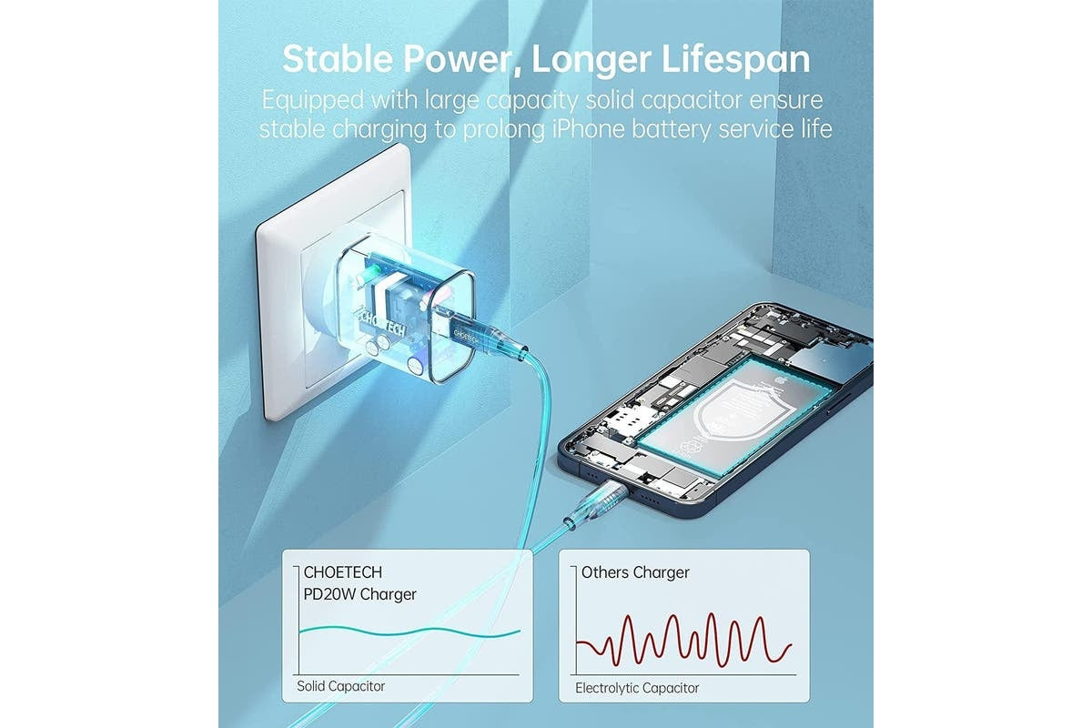 Choetech 20W Rapid PD Type-C Wall Charger with USB-C to Lightning Cable