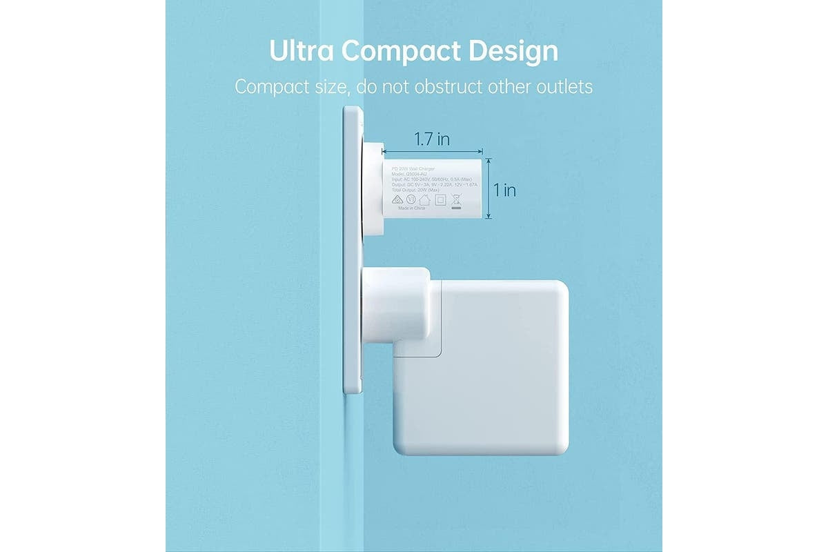 Choetech 20W Rapid PD Type-C Wall Charger with USB-C to Lightning Cable