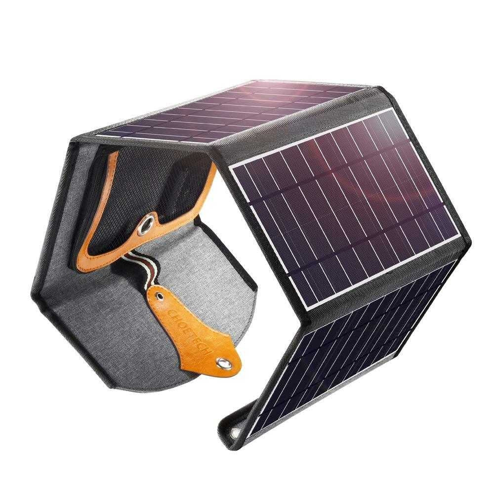 CHOETECH SC005 22W Compact Waterproof Solar Panel Charger with Dual USB Ports