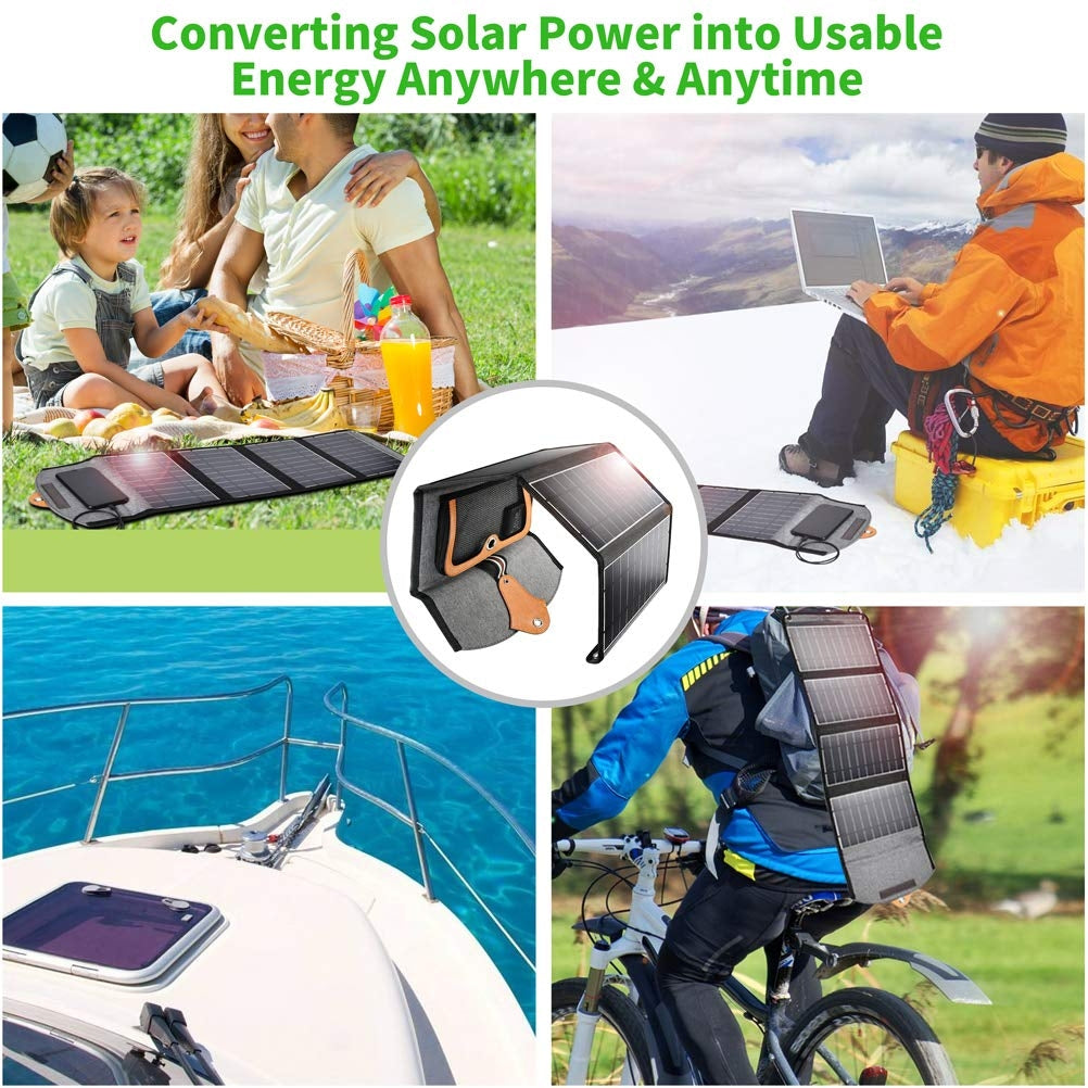 CHOETECH SC005 22W Compact Waterproof Solar Panel Charger with Dual USB Ports