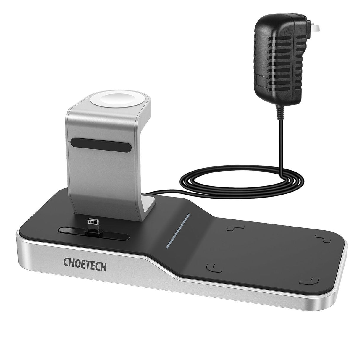CHOETECH T316 Multi-Device Wireless Charging Dock for iPhone, Apple Watch, iPod, and Qi-Compatible Phones