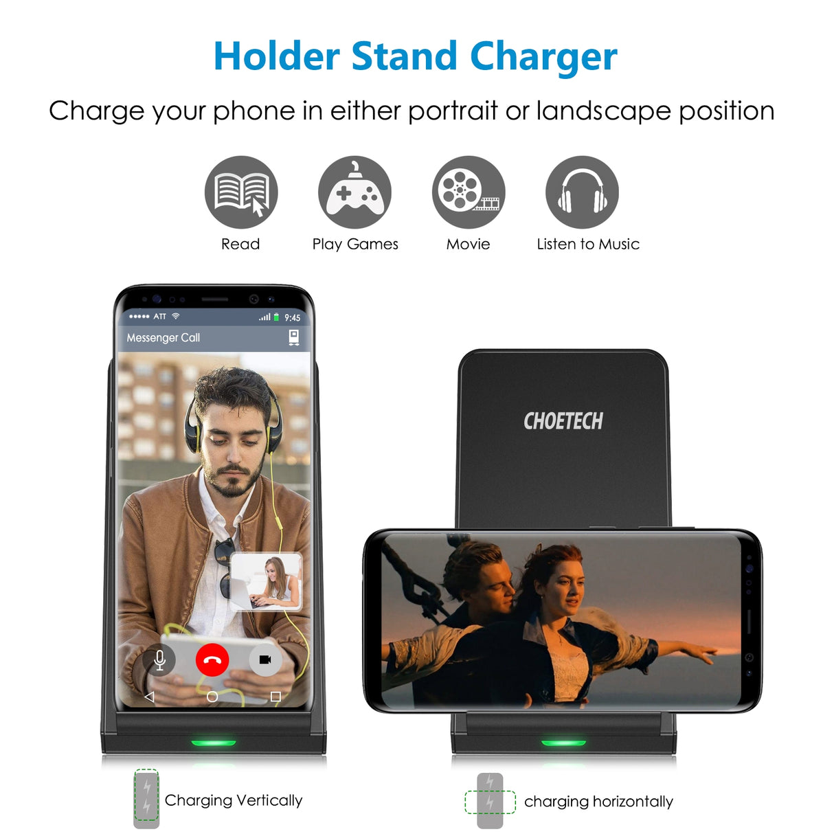 CHOETECH T524S 10W/7.5W Rapid Wireless Charging Stand