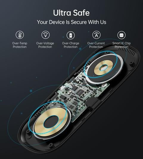 Choetech T570-S Dual Wireless Charging Station with 10W Fast Charge and Samsung Galaxy Watch Support