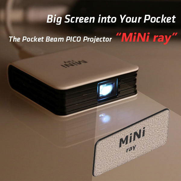 The Pocket Beam PICO Projector MiNi ray - Big Screen into Your Pocket for PC, MAC , Android 5.0 or above