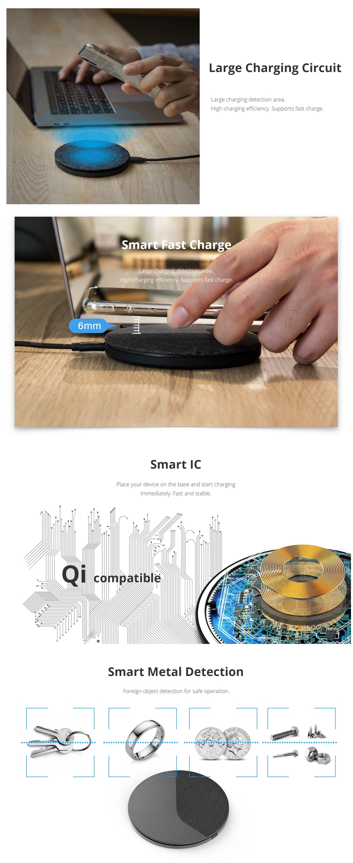 Photofast AirCharge Compact 10W Qi Fast Wireless Charger