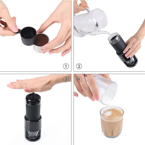 STARESSO Award-Winning Portable Espresso Maker - Quick Cold Brew and Cappuccino Machine in Black