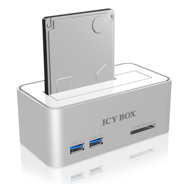 ICY BOX IB-111HCr-U3 Hard didk docking station for SATA HDDs and SSDs with USB 3.0 and a card reader