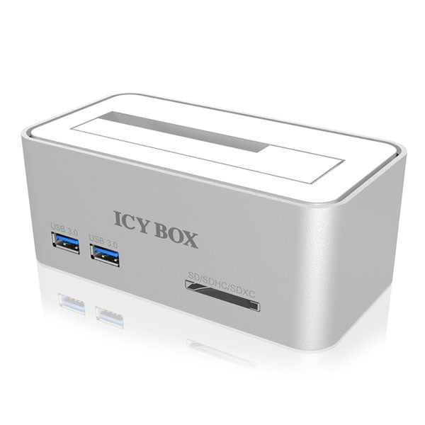 ICY BOX IB-111HCr-U3 Hard didk docking station for SATA HDDs and SSDs with USB 3.0 and a card reader