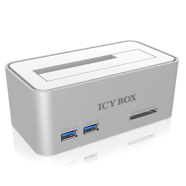 ICY BOX IB-111HCr-U3 Hard didk docking station for SATA HDDs and SSDs with USB 3.0 and a card reader