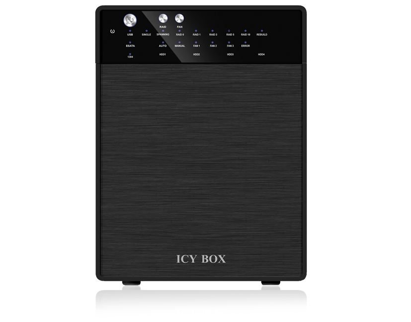 ICY BOX 4-Bay External RAID Enclosure for 3.5 SATA Drives with USB 3.0 & eSATA (IB-RD3640SU3)