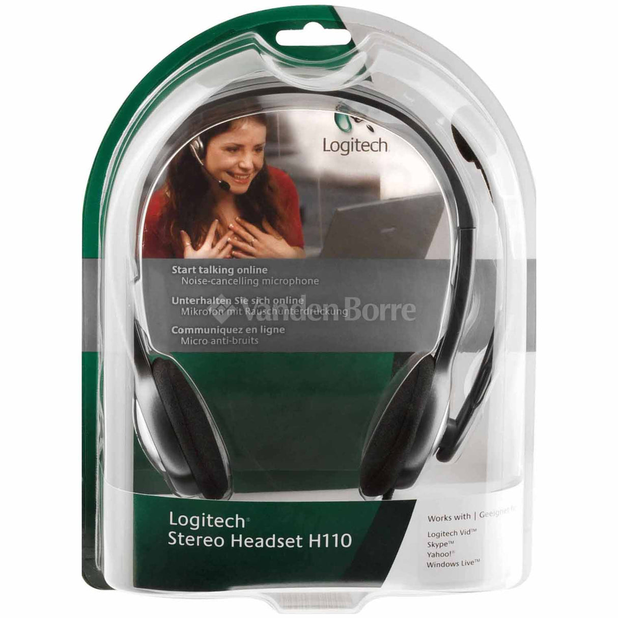 Logitech H110 Noise-Canceling Stereo Headset with Flexible Boom Microphone