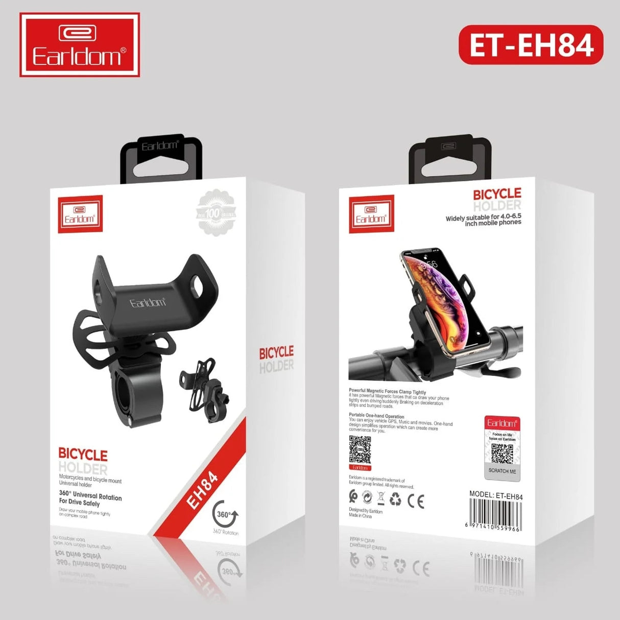 Earldom EH84 Universal Phone Mount for Bicycles and Motorcycles