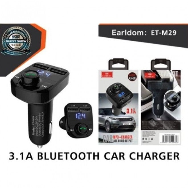 Earldom M29 Bluetooth FM Transmitter Car Kit with USB and SD Support