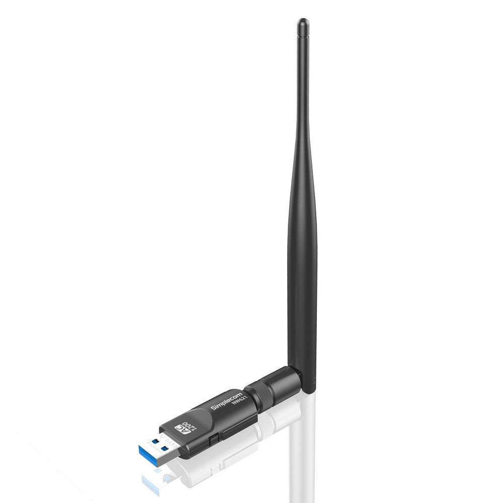 Simplecom NW621 AC1200 Dual Band USB WiFi Adapter with High Gain 5dBi Antenna