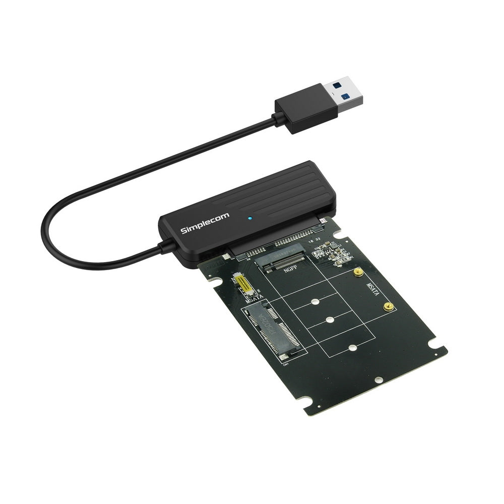 Dual Function USB 3.0 Adapter for mSATA and M.2 SSDs - Simplecom SA225