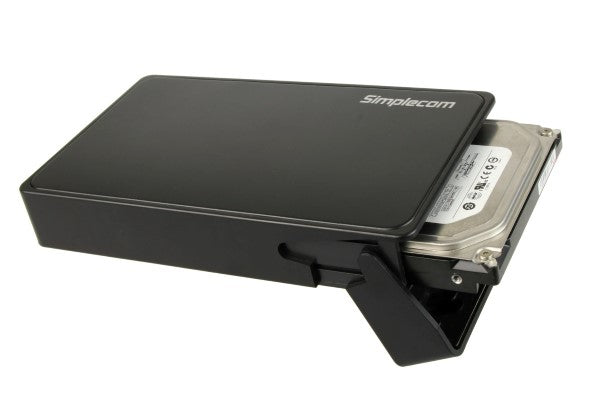 Simplecom SE325 Tool-Free 3.5 SATA to USB 3.0 Hard Drive Enclosure - High-Speed Black Design