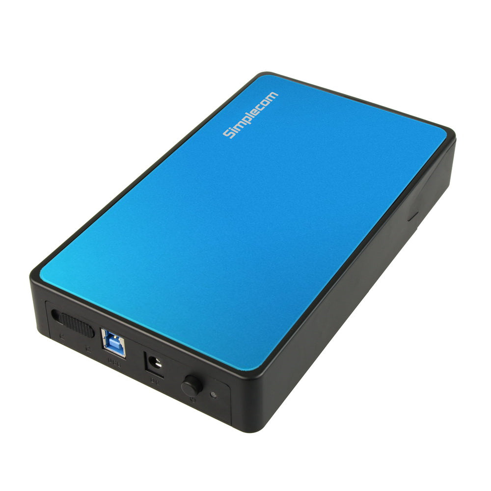 Simplecom SE325 Quick Install 3.5 SATA HDD to USB 3.0 External Hard Drive Enclosure - Blue